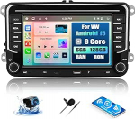 8 Core 6 + 128G Android 15 autoraadio VW Passat Golf Seat Altea Jatta Skoda, 7-tolline IPS 2.5D autoraadio traadita Carplay Android Car/FM/RDS/32EQ/DSP/GPS/Wifi/SWC + AHD tagavarakaamera