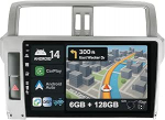 KECONSING [6G + 128G] IPS 10.1-tolline Android 14 autoraadio Toyota Land Cruiser Prado 150 (2013-2017) Navi Octa Core'iga [Sisseehitatud CarPlay/Android Car/DSP/Mirror Link/GPS Navi/360 kaamera/Bluetooth
