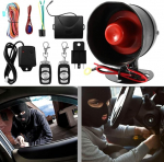 Qiilu auto alarms&uuml;steem, 12V universaalne auto vargusvastane v&otilde;tmeta alarms&uuml;steem sarv ja kerge &scaron;okisignaali andur Alarm Safe Lock Build Protection koos 2 kaugjuhtimispuldiga