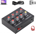 7-bandiline heli ekvalaiser, sisendv&auml;ljund, 12 dB k&otilde;rge bassi reguleerimine, kahe kanaliga digitaalne ekvalaiser koos k&otilde;rvaklappide &uuml;hilduvuse ja 3,5 mm liidesega, ehitus