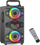 TOMPROAD kaasaskantavad Bluetooth-k&otilde;larid, 60W suur v&otilde;imas traadita valju stereobass heli Boombox kodupidu k&otilde;lar koos subwooferiga FM-raadio v&auml;rvilised LED tuled (must)