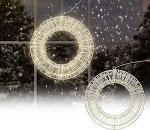 ECD Germany LED metallp&auml;rg l&auml;bim&otilde;&otilde;duga 38 cm, 960 LED-iga, soe valge, rippuv p&auml;rg ajamiga, IP44 veekindel, siseruumides/v&auml;ljas, elektritoitega, j&otilde;ulup&auml;rg, uksep&auml;rg, j&otilde;ulukaunistus,