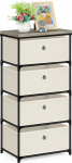 LIANTRAL Chest of Drawers with 4 Drawers, Fabric Chest of Drawers, Cupboard Organiser and Storage, Cube Drawer Organizer for Closet, Easy Assembly, Closet Dresser for Bedroom, Dorm,