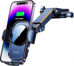 Auckly 15 W kiire traadita laadimisseadme auto mobiiltelefoni hoidja koos laadimisfunktsiooniga Automaatne induktsioon Qi laadimisjaam auto laadimisjaam mobiiltelefoni hoidja auto iminapakett iPhone 13/12/11Pro/Max jaoks