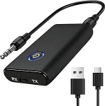 Bluetooth 5.3 saatja-vastuv&otilde;tja, 2-in-1 Bluetooth-Audio f&uuml;r TV-Empf&auml;nger mit 3,5-mm-Klinkenstecker