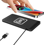 Induktiivne auto laadimisjaam, 15 W libisemisvaba traadita autolaadija, universaalne autolaadija, k&otilde;rvaklapid ja seadmed, mis toetavad traadita laadimist (USB 30 cm)