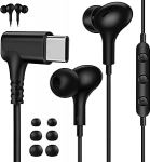 USB C Kopfh&ouml;rer 90&deg;Grad f&uuml;r Samsung A36 A56 A35 A55 A54 A17 Galaxy S25 5G,In Ear Ohrh&ouml;rer mit Kabel Mikrofon HiFi Stereo Typ C Headset USB C Anschluss f&uuml;r Pixel 10 9a iPad iPhone 17 Pro 16 POCO X7 Pro