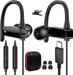 TOPAUX USB C k&otilde;rvaklapid koos kaabliga Samsung S25 FE S24 Ultra S23 S22, USBC k&otilde;rvaklapid mikrofoniga, C-t&uuml;&uuml;pi k&otilde;rvaklapid iPhone 17 Air 16 15 Pro Max Plus/Pixel 10 9 8 7 6 jaoks