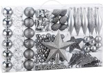 BAKAJI j&otilde;ulupuu kaunistused Pack of 102 Baubles Socks Stars Pine Christmas Decorations (h&otilde;bedane)