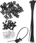 hankimise kaart 20tk 0.94" kaabli sidemete sadulakinnituste alus koos 8" kaabli sidemete ja M4 keermestuskruvide ja mutritega Traadi korraldaja hoidja klambrite komplekt mustaga