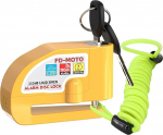 FD-MOTO 110 dB Alarm Disc Brake Lock, vargusevastane mootorratta lukk 7 mm tihvtiga, turvalukk koos 1,5 m meeldetuletuskaabli ja kandekotiga mootorratastele, motorolleritele ja jalgratastele