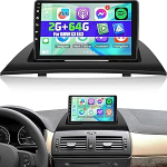 NHOPEEW 2G + 64G Android autoradio BMW X3 E83 2004-2012 jaoks - Traadita Carplay & Android auto - 9-tolline Android stereo koos WiFi EQ GPS peeglilink FM RDS + AHD tagantvaate kaamera ja mikrofoniga