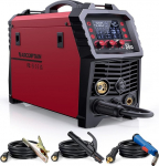 ARCCAPTAIN MIG MAG Welding Machine 200 Amps, 7 in 1 Fully Synergic Welding Machine Flux Cored Wire/MAG/MIG Inert Gas Welding Machine/MMA/Lift TIG/Support Spool Gun/Spot Welding, IGBT Inverter230V
