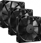 CORSAIR RS120 120mm PWM Fan - Daisy Chain Connection - Low Noise - Magnetic Dome Bearing - Triple Pack - Black