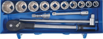 BGS 1206 Socket Set, Silver/Black/Blue, 3/4-Inch Set of 14 Pieces