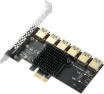 PCIe 1 kuni 6 PCI-E USB Riser Card, PCIE1x Splitter PCIe 1X kuni 16X graafikakaardipesa jaoks, m&otilde;eldud kaevandamise kasutajatele