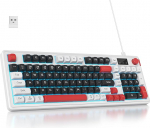 SOLIDEE 96% membraaniklaviatuur juhtmevaba, juhtmega / Bluetooth 5.0 / 2.4GHz tihendiga klaviatuur ja RGB taustavalgustus, 98 klahvi mehaanilise tunnetusega ja vaikne (must)