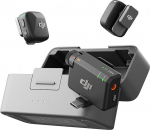 DJI Mic Mini (2 saatjat, 1 vastuv&otilde;tja, laadimisalus), traadita Lavalier mikrofon, Bluetooth mikrofon, OsmoAudio, 48 tundi kasutust, Mini mikrofon mobiiltelefonile/kaamerale, iPhone, Android, Vlogi