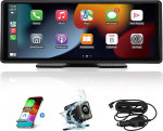 10,26-tolline IPS puuteekraaniga juhtmevaba CarPlay & Android auto, 1080P HD kaasaskantav autoradio WiFi, Bluetooth, h&auml;&auml;ljuhtimine, AUX/FM &uuml;lekanne, navigatsioonis&uuml;steem autole, veoautole, RV-le