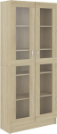vidaXL Sonoma Oak Display Cabinet 82.5 x 30.5 x 185.5 cm Wood Material
