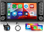 Hodozzy 6G+128G 8-tuumaline autoraadio VW Touareg Transporter T5 Multivanile, Android Stereo 7-tolline puuteekraan koos juhtmevaba Carplay Android autoga, Bluetooth GPS WiFi DSP FM / RDS raadio, Canbus kaamera