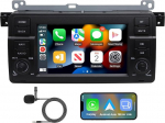 Android 14 autoraadio BMW E46 3 seeria M3 1998-2006 2 DIN 4 + 64GB 7-tolline traadita Apple CarPlay & Android Car DSP Bluetooth 5.0 Mirror Link