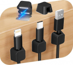 Viaky Magnetische Kabel-Clips, Silikon-Magnet-Kabel-Management-Halter, Draht-Organizer mit starker, selbstklebender Metallplatte f&uuml;r Ladeger&auml;t, USB-Kabel, Schreibtisch-Ordnung, Auto, B&uuml;ro, Zuhause
