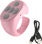 Juhtmeta kaugjuhtimispult Page Turner, juhtmeta mobiiltelefoni kaugjuhtimispult, Bluetooth Ring Remote Control videote vaatamiseks, elektrooniline raamatu kaugjuhtimispult, Page Turner, kaugjuhtimispult video jaoks (roosa)