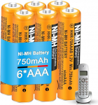 6 Pack NI-MH AAA aku 1,2 V 750 mAh HHR-70AAAB laetavad akud Gigaset BT Panasonic traadita kodutelefonile