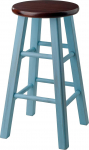 Winsome Wood Ivy Model Name Stool 34.0 x 34.0 x 61.5 cm Rustic Light Blue/Walnut
