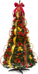 Wintem Schmaler zusammenklappbarer Weihnachtsbaum 150 cm mit 100 integreeritud warmen LED-Lichtern, platzsparendes Design, schnelle Montage und einfache Lagerung, ideal f&uuml;r Elegante