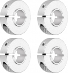 sourcing map Schaftmanschette, 15 mm Bohrung, eingeteilte Aluminiumlegierung, Klemmwellenmanschetten mit M4-Schraube f&uuml;r industrielle Automatisierung, F&ouml;rderbandsysteme, 4 St&uuml;ck