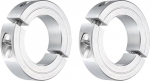 sourcing map 2 Pieces Double Split Clamp Shaft Collar for 1-3/8" Shank, Two Piece Clamp Collar 2-1/4" OD, 9/16" Thickness, Aluminum Alloy Set Screw Split Collar Clamp