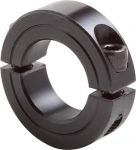 Climax Metals 2C-100X5 Mild Steel Black Oxide Plating Clamping Collar, 1" Bore, 1 3/4" OD, 1/2" Width, 1/4"-28" x 5/8" Clamp Screw (Pack of 5)