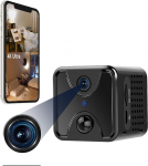 Mini Camera WLAN 4K, Indoor Surveillance Camera, 2500 mAh Battery, Micro Video Surveillance with 170&deg; Wide Angle for Home, Office etc.