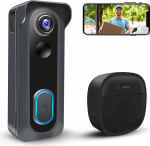 Wireless Video Doorbell Camera with Chime, Smart WiFi Doorbell with Voice Changer, PIR Motion Detection, 1080P HD, Night Vision, Two-Way Audio, Battery Operated, 2.4G WiFi, IP66