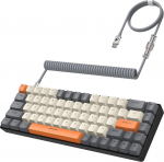 YINDIAO T8 60% m&auml;nguklaviatuur, 68 klahvi, kompaktne, juhtmega, mehaaniline miniklaviatuur 18 Chroma RGB taustavalgustusega, sinine l&uuml;liti, USB-C spiraalne klaviatuurikaabel, PC-le, PS4 tumehall