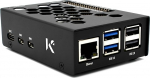 KKSB Raspberry Pi 5 korpus - liivapritsitud alumiiniumist - ruumi Raspberry Pi 5 jahutusradiaatorile - lasergraveeritud pini sildid - integreeritud k&auml;ivitusnuppu