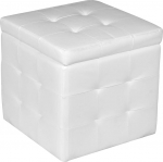 Dmora pouffe konteiner kunstnahast, valge, 45 x 47 x 45 cm