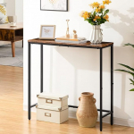 Konsolentisch schmal, Eingangstisch, Flurtisch, Sofatisch f&uuml;r Flur, Wohnzimmer, Schlafzimmer, Vintagebraun, 75x24x75cm Kleiner Ausstellungstisch