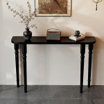 Franz&ouml;sischer Vintage-Konsolentisch aus Massivholz, halbmondf&ouml;rmig, freistehend, schmal, f&uuml;r Zuhause, Hotel, Wohnzimmer und Flur(120cm)