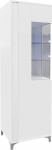 Morocco 50/200 MR08 Standing Display Cabinet Including LED Lighting, Display Cabinet, Storage Cabinet, Glass Display Cabinet, Tall Cabinet, Living Room, Highboard, Cabinet (White/White High Gloss,