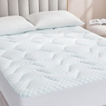 EHEYCIGA Gel Topper 140 x 200 cm Box Spring voodi, madratsi topper 140 x 200 cm Memory Foam, jahutav madratsi topper ekstra s&uuml;gava tasku, valge