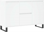 vidaXL Sideboard, kapp, kus on palju hoiuruumi, Highboard elutoa kapp, raudjalgadega, kapi k&uuml;lgkapp, k&uuml;lgkapp, valge puitmaterjaliga.