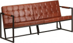 3-kohaline diivan ehtsast kitsedest nahast, 164 x 60 x 75 cm, vintage pruun pulberv&auml;rvitud terasraamiga, vastupidav diivan v&auml;ikesesse elutuppa, kontoritesse ja koridoridesse.