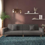 ZEYUAN Diivanvoodi 2-kohaline 2 padjaga tumehall kangas, Lounge diivan, diivanid ja diivanid, l&otilde;&otilde;gastav diivan, diivan elutuppa, diivan magamisfunktsiooniga - 375900