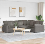 Nurgadiivan magamisfunktsiooniga, 317 x 100 x 64 cm, kangast modulaarne diivanvoodi, L-kujuline diivan, 3-kohaline diivan koos Osmaniga, diivanvoodi elutuppa, helehall