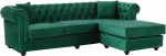 Vente-unique - Chesterfield nurgadiivan - vahetatav nurk - samet - roheline - Toledo