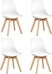 SHIITO - 4 p&otilde;hjamaises stiilis s&ouml;&ouml;gitooli - 47 x 42 x 84 cm - mudel Karlson - lihtne ja elegantne disainipakett - p&ouml;&ouml;gijalgadega - valge