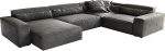 DELIFE Sirpio XL kunstnahast vintage antratsiit 360 x 260 cm Chaize Longue muutuv